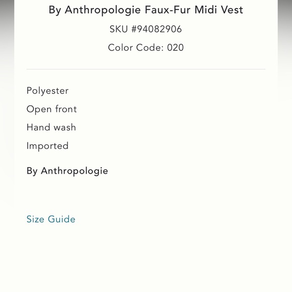NWT new OS one size fits all Anthropologie faux fur midi vest brown S M L XL - Picture 4 of 17